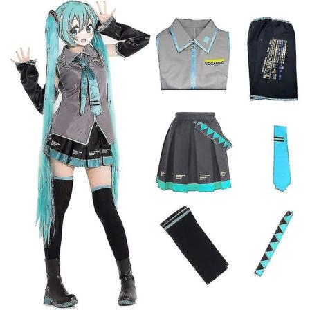 6 stk/sæt Hatsune Miku Cosplay Kostume Kvinder Performance Show Fancy Dress Comic Suits Uniform Halloween Fest (FMY) M M
