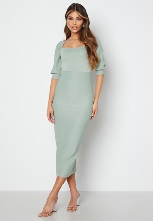 BUBBLEROOM Maybelle puff sleeve dress Dusty green Klær