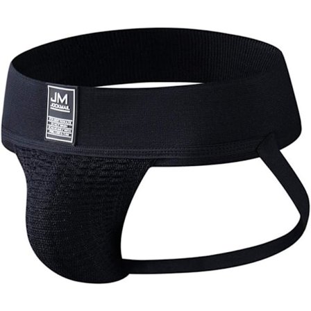 2025 Seneste Model Herre Trusser Jock Strap Atletisk Støtte Bredt Bælte Komfortable Herre Sports Undertøj Trusser til Fitnesscenter Sport Sort2 X-