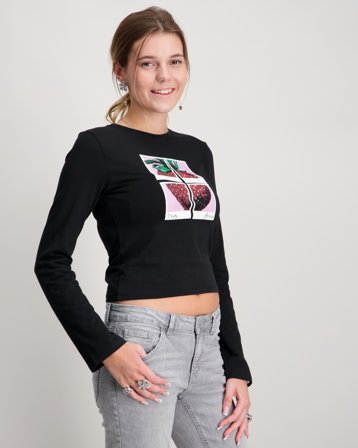 Garcia Girls T-shirt ls Sort T-shirts Pige - Kids Brand Store