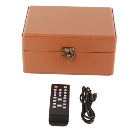 Platespiller CD-spiller Profesjonell HiFi Stereo Lyd Bluetooth Platespiller med Fjernkontroll for Hjemmekontor Brun