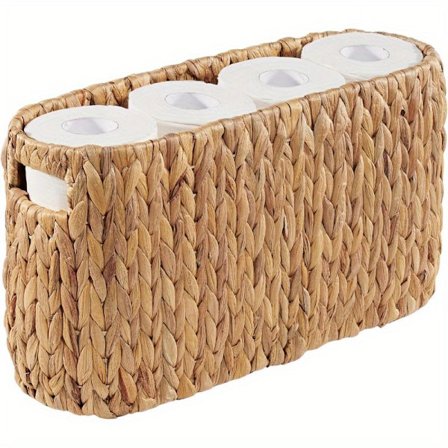 WC-paperin säilytyskori, WC-paperiteline säilytystilalla jopa 8 rullalle, rannikkoteemainen kylpyhuoneen sisustus, rottinkiset kylpyhuonetarvikkeet