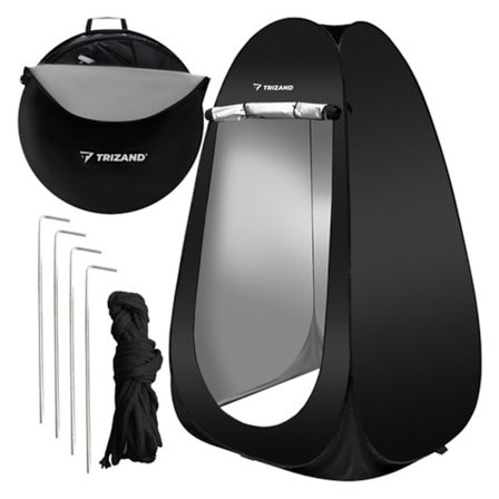 Pop-up-telt Garderobe - Stående - Camping Svart