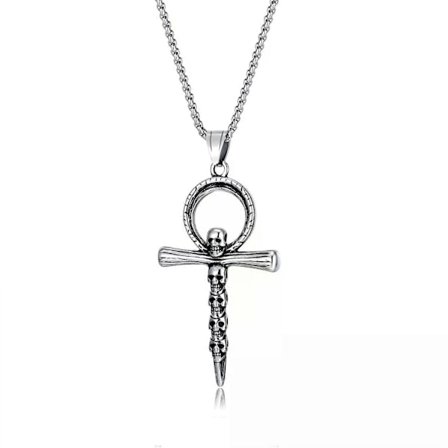 Hodeskalle Kule Kors Anheng Halskjede, Kul Menn Rustfritt Stål Motorsykkel Punk