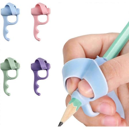 Artilife 4 stk. blyantgrep trener for både venstre- og høyrehendte, hjelpemiddel for håndskriftkorrigering for barn i førskole, hjemmeskole og 