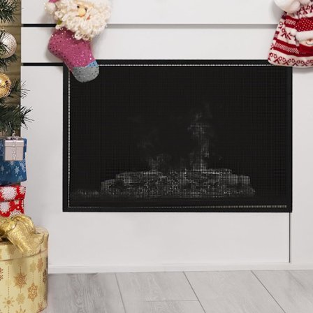 Spisskydd för öppen spis, säkert nätgaller, spisskyddsgardin, brandsäkert spisskydd (39 * 32 tum)