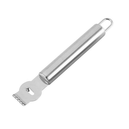 Citron Zester Rivjärn Kniv Verktyg Rostfritt Stål med Kanal Garnering Citrus Lime Silver