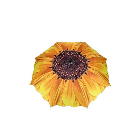Vindstærk Rejseparasol - Kompakt Foldbar Bærbar Parasol Med Solsikke Mønster - Golfparasol Til Regn Sol Mænd Og Kvinder Udendørs, Bryllup