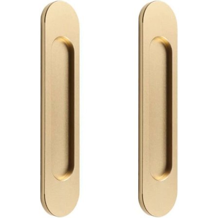 Selvklæbende skydedørhåndtag Oval til skydedør 2 stk. Mat guld aluminiumlegering Flush Punch-Free håndtag til skydedør vinduer Ca