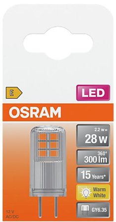 OSRAM Led Pin Gy6,35 28 300lm klar Varmhvit