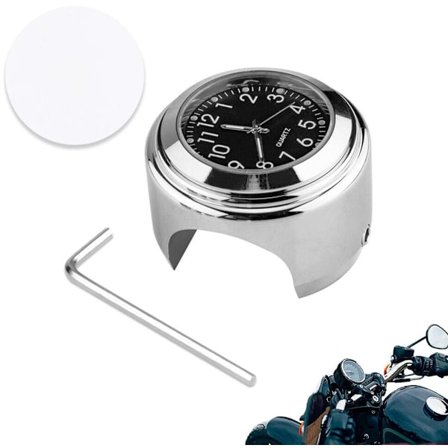 ING Motorcykel styr ur - Scooter ur - Vandtæt - Stødsikker - Passer til 22-25,4 mm styr - Lysende display