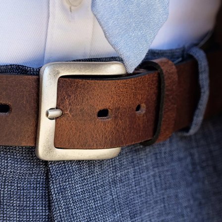 Ceinture en cuir marron vintage pour hommes - Ceintures en cuir