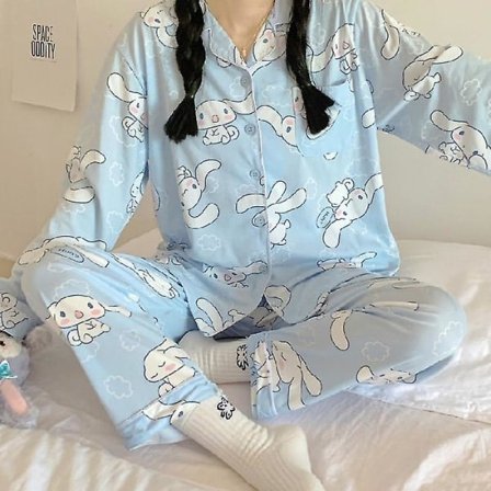 Sanrios Kawaii Pyjamas Cinnamoroll Sød Tegneserie Koreansk Sovesal Hjemmetøj Kæreste Gave 120-140catty
