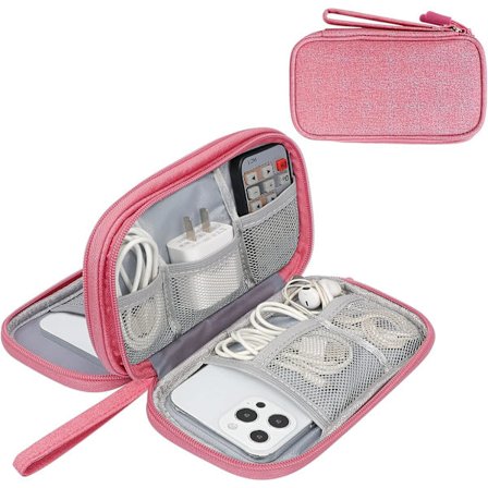 Kabelorganiseringsväska, dubbellagers elektroniktillbehörspåse organiserare för kablar, universell bärbar rese gadgetväska för kablar, powerbank, USB 