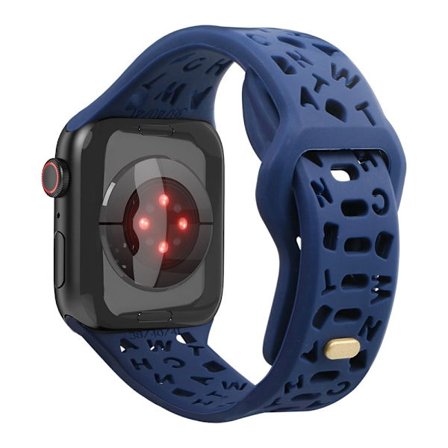 Apple Watch Series 8 (45mm) / Watch Ultra klockarmband i silikon med ihålig bokstav - Blå