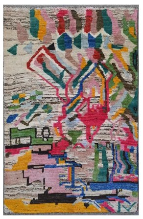 Noué À La Main Taimany Tapis 90X142 De Laine Petit