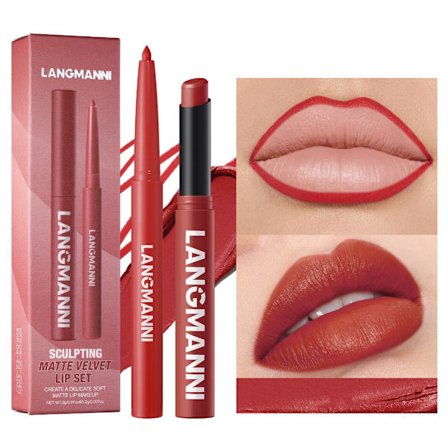 12 Färgalternativ Vinklat Läppstift Med Exakt Läppenna För Felfritt Resultat
