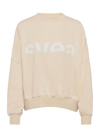 W. Tonal Logo Sweat Sweat-shirt Tröja Beige Svea
