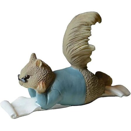 Miniatyr Ekorn Statue til Fehage - Bestefar Leser Figur (1 stk, Flerfarget)