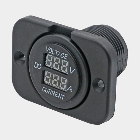 Volt- & Amperemeter 1852-Marine, eingelassen, rechteckig, 6 - 30 V, 10 A, schwarz - Boot