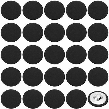 50 stk Stoffknappar med Skaft 25mm Svarte Metallknappar med Skaft Satin Smokingknappar Vintage Frakk Syknappar Jakkeknappar Klesknappar for Klær Sy