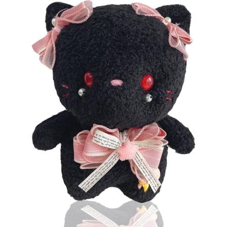 Noucher 9 tum Svart Katt Plyschleksak Stoppade Djur Kawaii Plushie Söta Svarta Katt Plyschdjur Kudde Kawaii Dockleksaker Alla Hjärtans Dag 