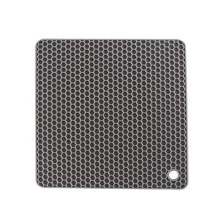 2 stk. Silikone Grydelapper Grydelåg til Køkken Opvaskemaskine Sikker Varmebestandig Grå Firkantet