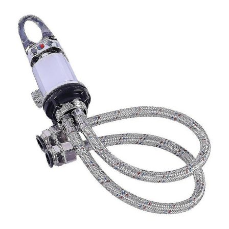 Forkromet brusebatteri til campingvogn, autocamper, med 1/2" udløb og 1500 mm push-fit tilslutningsslanger fra Yalo