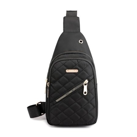 Kvinnor Bröstväska Pure Color Nylon Axelväska Casual Crossbody Bag
