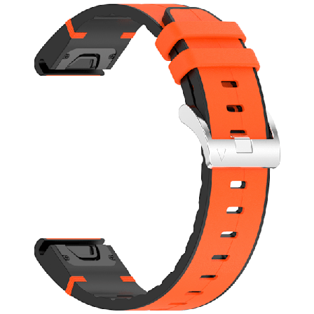 Premium Silikon Läder Garmin Fenix 8 Armband - 20mm Orange
