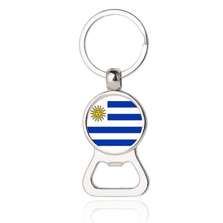 Kansallinen lippu olutpullon avaaja metalliavainperä matkamuisto lahja avaimenperä(Uruguay)