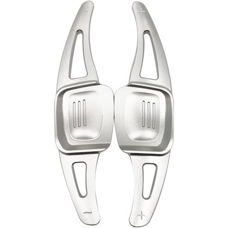 Sølv-2 stk. skiftepadleforlængere, rat i aluminium