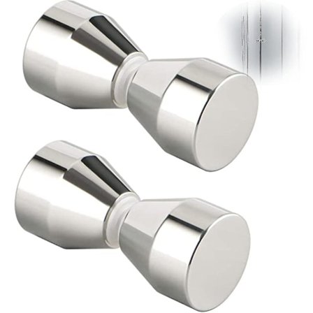 2 stk. brusehoveddørhåndtag - Sølv aluminiumlegering - Til brusedøre, glas