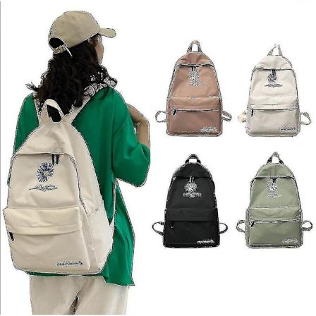 New And Fresh Literary Girl Schoolbag Teen Schoolbag Nylon Daisy Print Bag Blue