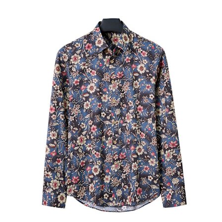 Herr Hawaiian Button Down blommönstrad skjorta