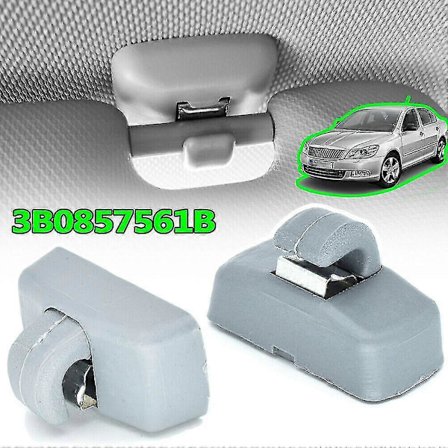 2 stk. Solskjermklips for bil til Skoda Fabia 6y Octavia 1z Superb B5 Front Solskjerm Krok Klips 3b0857561b Interiørtilbehør
