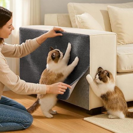 Kradsemøbelbeskytter til katte – Selvklæbende nanogel, restfri aftagelig og genanvendelig sofabetræk, kan tilskæres