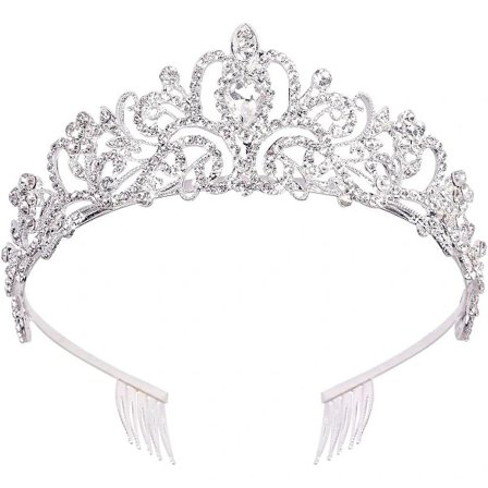 /EA/Sølv Krystal Tiara Krone Diadem Hovedbånd Prinsesse Elegant Krone Med Kamme Til Kvinder Piger Bryllup Bal Fødselsdagsfest