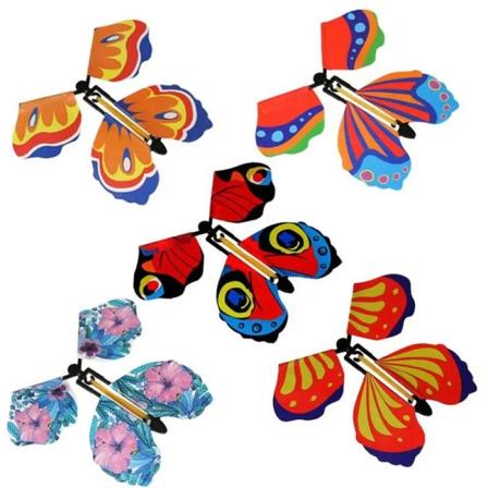 Magisk Vind Flygende Sommerfugl i Boken Gummibånd Drevet Magic Fairy Flying Toy