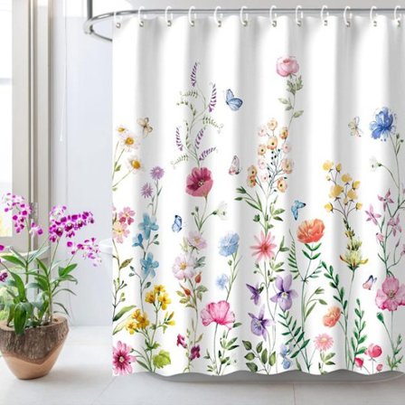 Bruseforhæng - Anti-meldug bruseforhæng - Inkluderer ringe - Høj kvalitet - Vandtæt - 180x200cm, Farvet