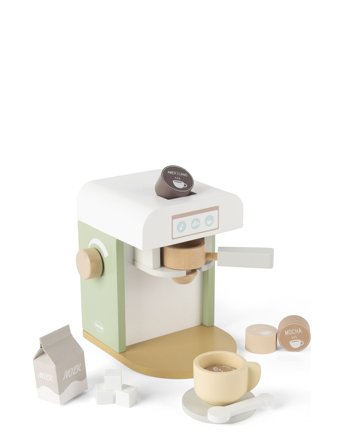 Dantoy | Coffee Machine Wood Xl In Gift Box 14 Parts | 15.6X16.5X17.4CM