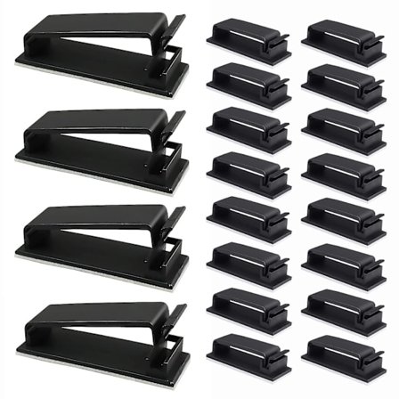 50 st självhäftande kabelhanteringsklämmor, kabelorganiseringsklämmor för hem, kontor, dator, TV