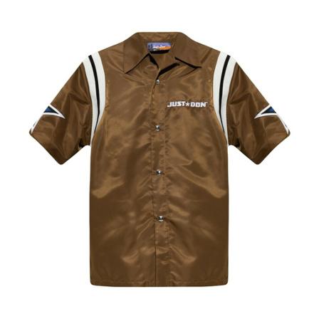 Just Don, Shirt with logo Bruin, Heren, Maat:L,stof,Patches