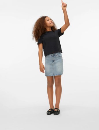 Vero Moda Girl Vmpaulina Ss T-Shirt Ga Jrs Girl - Black - 134/140