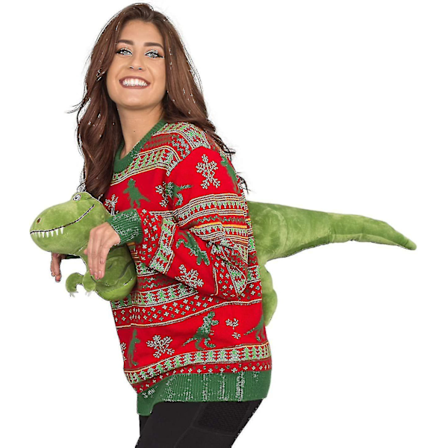 2025 3D Juleplys Fancy Dame Sweater Jule Sweater Julegave Grim Jule Sweater