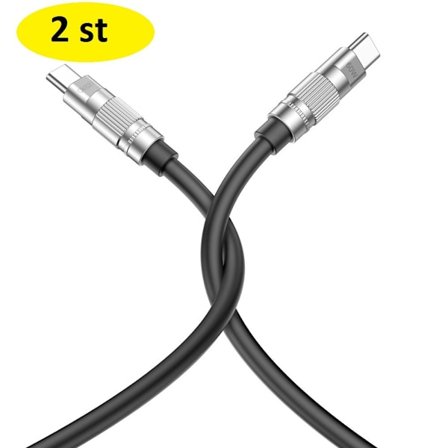 2 st XO-kabel USB-C - USB-C 1,2m 60W svart