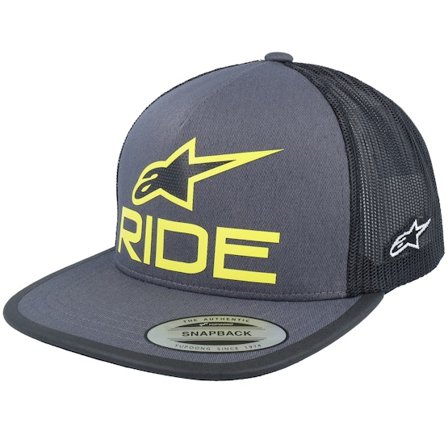 Alpinestars - Grijs trucker Cap - Ride 4.0 Hat Charcoal/Black/Lime Trucker @ Hatstore