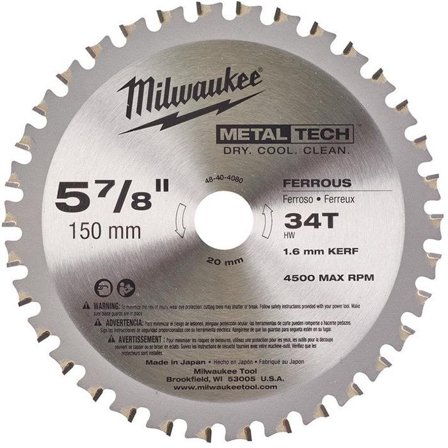 Milwaukee 48404080 Savklinge 150x20mm, 34T, Maskintilbehør & forbrugsvarer
