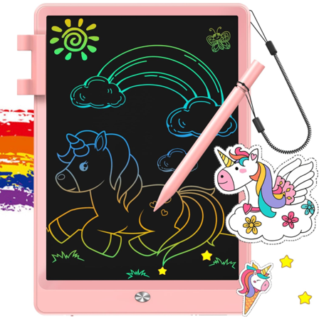 LCD-skrivetavle, Doodle Board-leker Gaver til 3-8 år gamle jenter gutter, 10 tommers fargerik elektronisk tavle tegneblokk for barn, gaver til småbarn