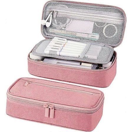 Suuri penaali, iso kangaspenaali vetoketjulla, penaali naisille ja miehille, kannettava paperitavaralaukku toimistoon